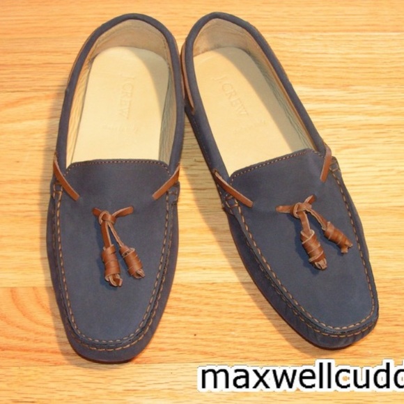 J Crew Cambridge Driving Moccasins Navy 